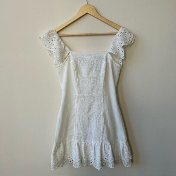 Finders Keepers Sundays Ivory Mini Linen Dress Size S - Picture 6 of 8